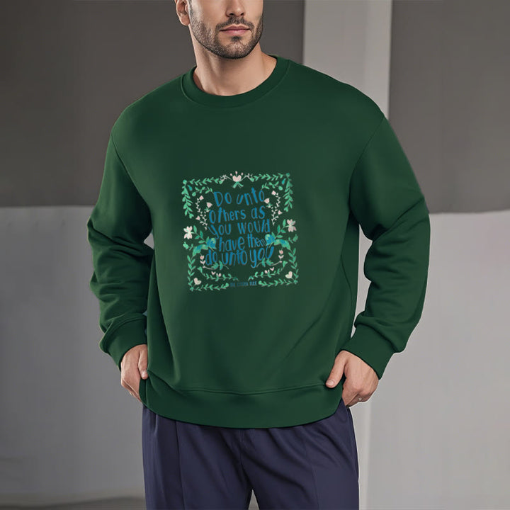 Sweat-shirt à col rond doublé en polaire Buddha Stones The Golden Rule