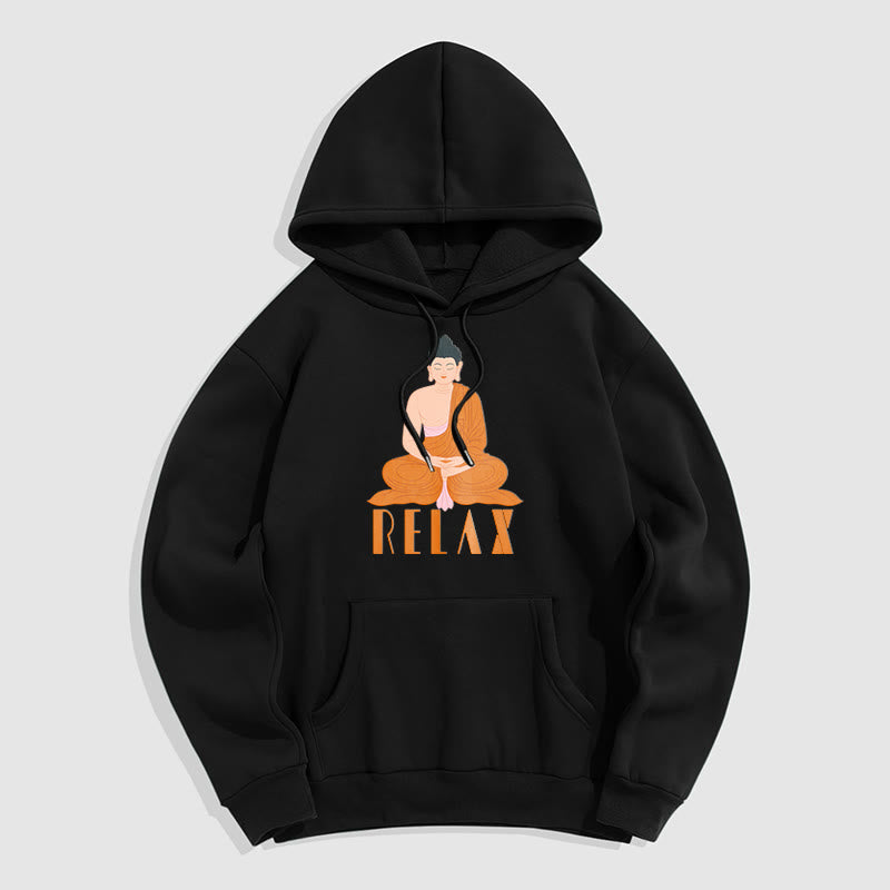 Sweat à capuche en polyester doublé polaire Buddha Stones RELAX