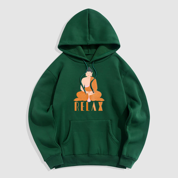 Sweat à capuche en polyester doublé polaire Buddha Stones RELAX