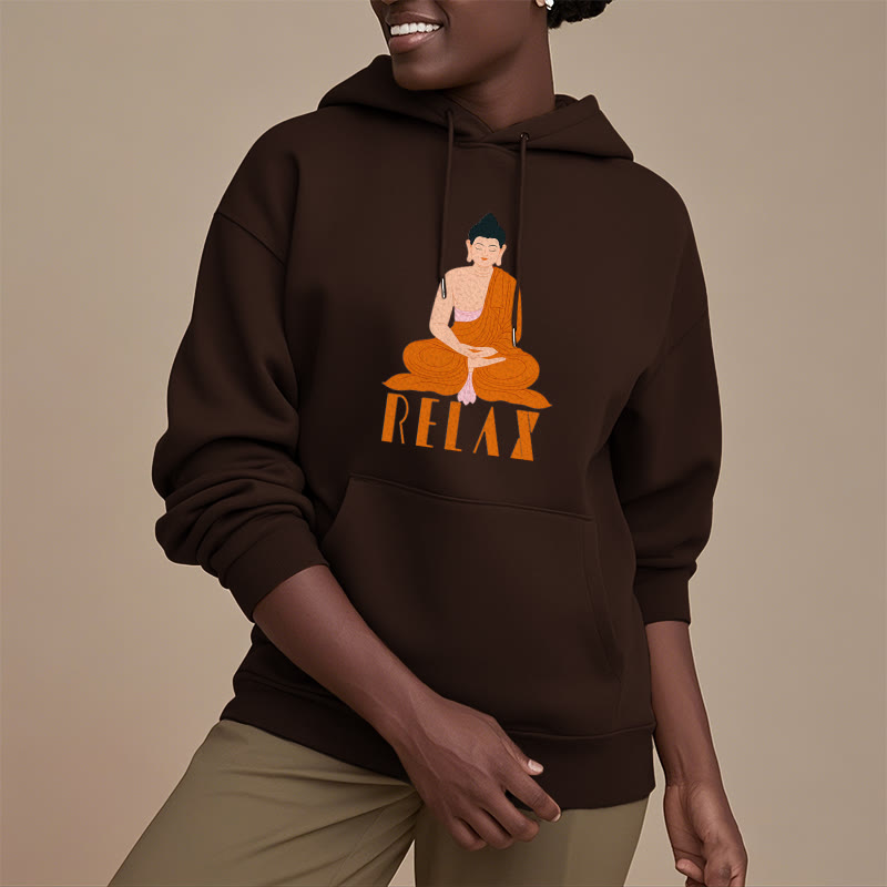 Sweat à capuche en polyester doublé polaire Buddha Stones RELAX