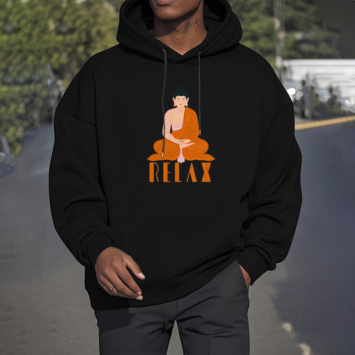 Sweat à capuche en polyester doublé polaire Buddha Stones RELAX