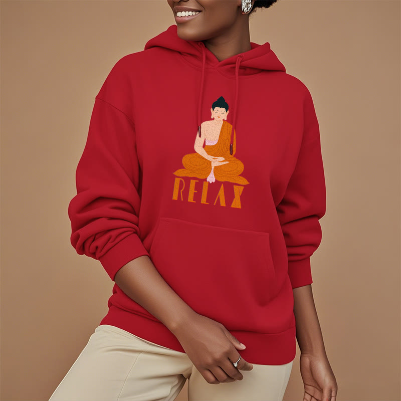 Sweat à capuche en polyester doublé polaire Buddha Stones RELAX