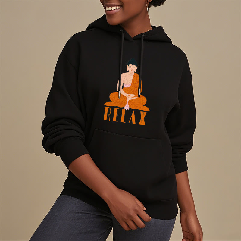 Sweat à capuche en polyester doublé polaire Buddha Stones RELAX