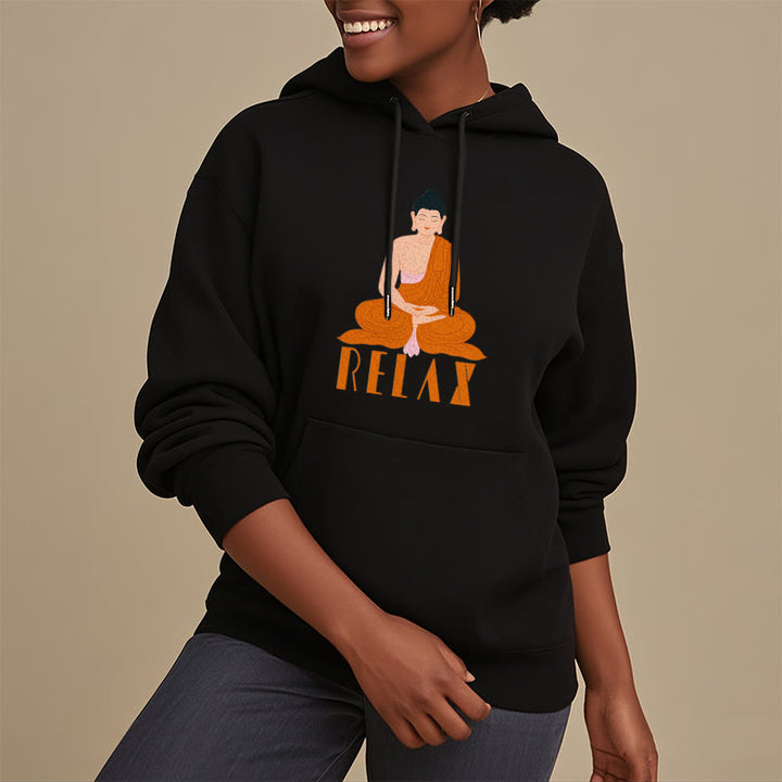 Sweat à capuche en polyester doublé polaire Buddha Stones RELAX