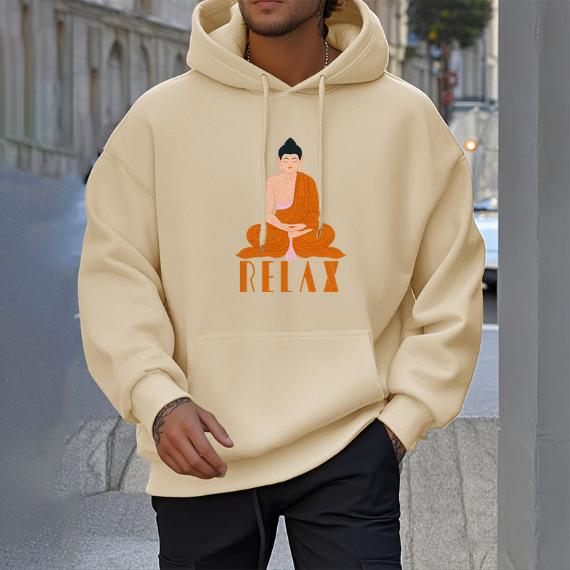 Sweat à capuche en polyester doublé polaire Buddha Stones RELAX