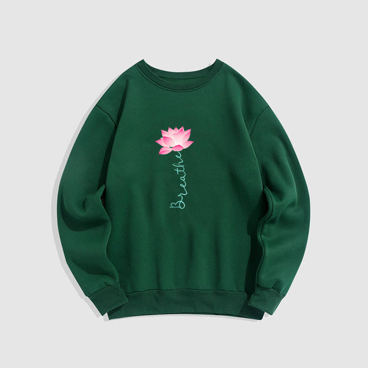 Sweat-shirt doublé polaire Buddha Stones Lotus BREATHE