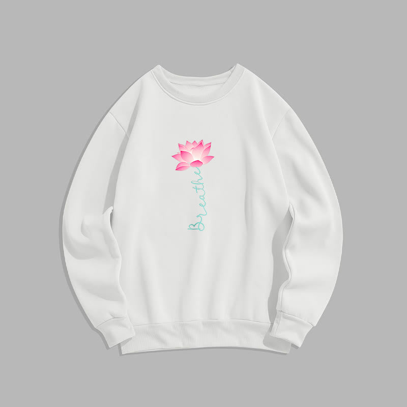 Sweat-shirt doublé polaire Buddha Stones Lotus BREATHE
