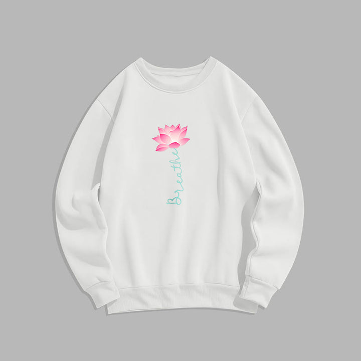 Sweat-shirt doublé polaire Buddha Stones Lotus BREATHE