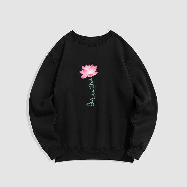 Sweat-shirt doublé polaire Buddha Stones Lotus BREATHE