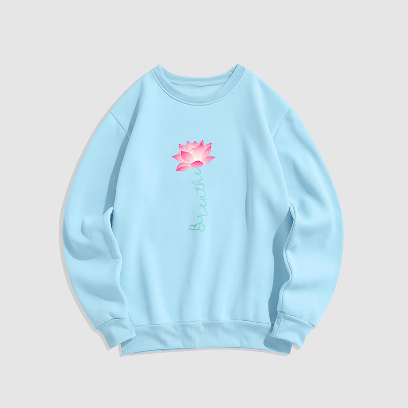 Sweat-shirt doublé polaire Buddha Stones Lotus BREATHE