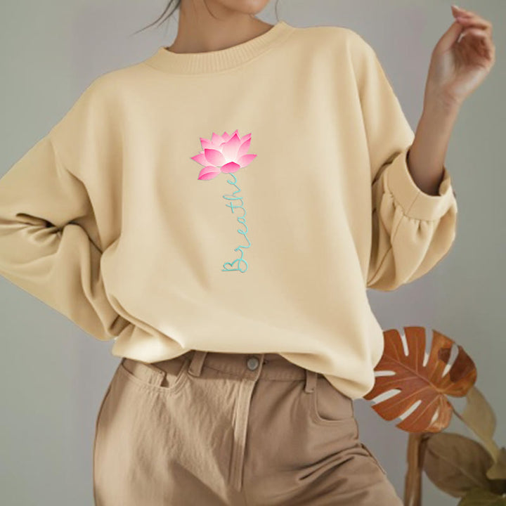 Sweat-shirt doublé polaire Buddha Stones Lotus BREATHE
