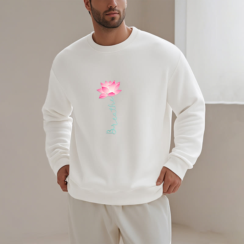 Sweat-shirt doublé polaire Buddha Stones Lotus BREATHE