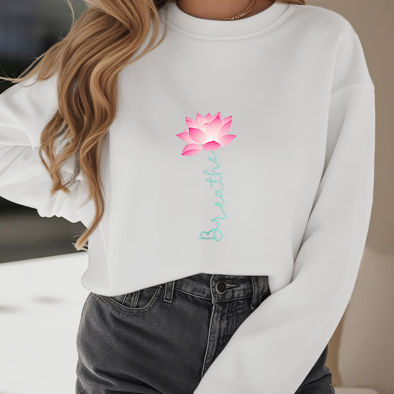 Sweat-shirt doublé polaire Buddha Stones Lotus BREATHE