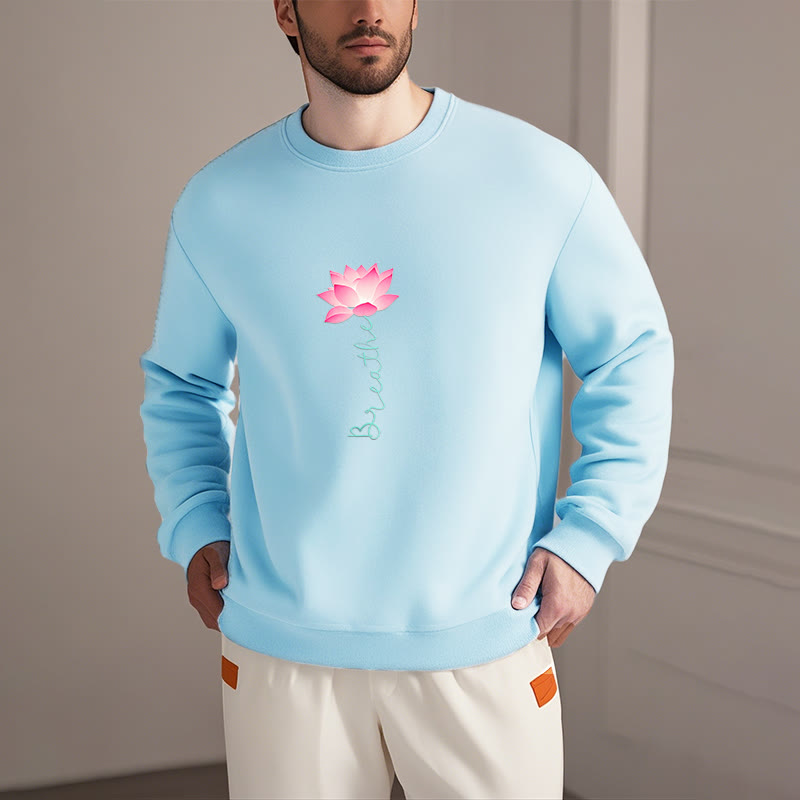 Sweat-shirt doublé polaire Buddha Stones Lotus BREATHE