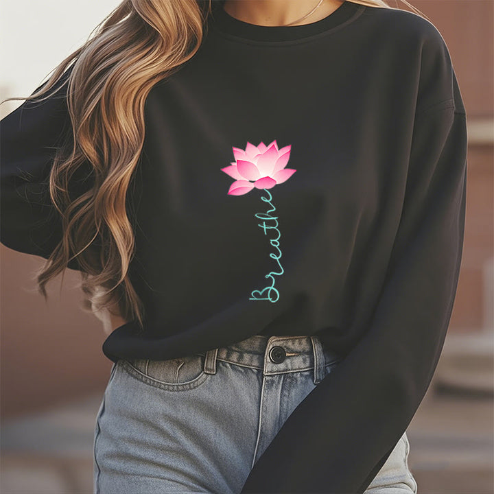 Sweat-shirt doublé polaire Buddha Stones Lotus BREATHE