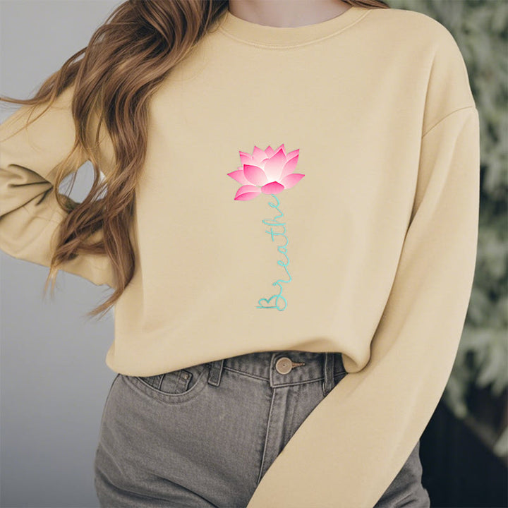 Sweat-shirt doublé polaire Buddha Stones Lotus BREATHE