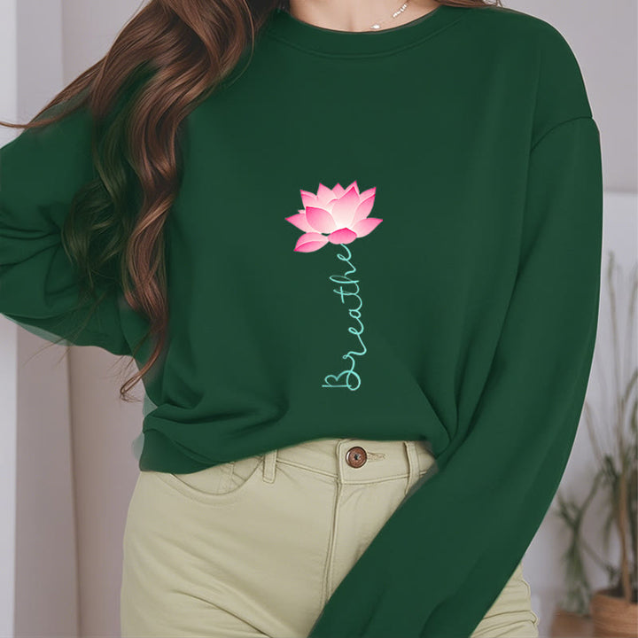 Sweat-shirt doublé polaire Buddha Stones Lotus BREATHE