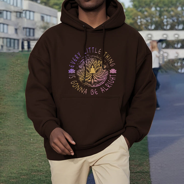 Sweat à capuche en polyester doublé polaire Buddha Stones Every Little Thing Is Gonna Be Alright