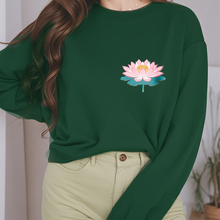 Sweat-shirt en polyester doublé polaire Buddha Stones Lotus Once You Feel You Are Avoided