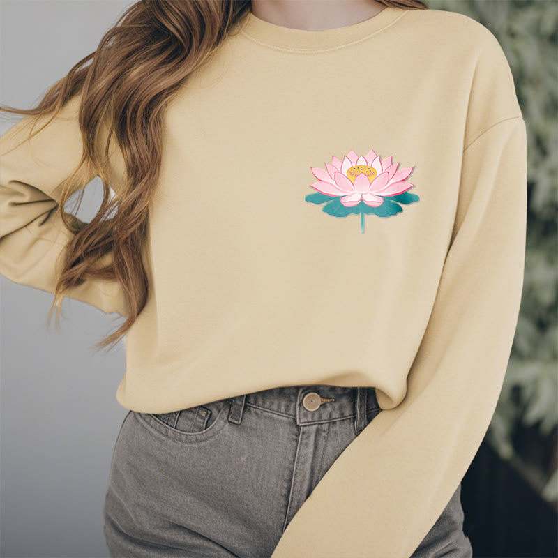 Sweat-shirt en polyester doublé polaire Buddha Stones Lotus Once You Feel You Are Avoided