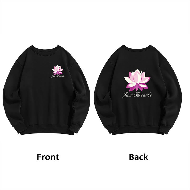 Sweat-shirt en polyester doublé polaire Buddha Stones Lotus Just Breathe