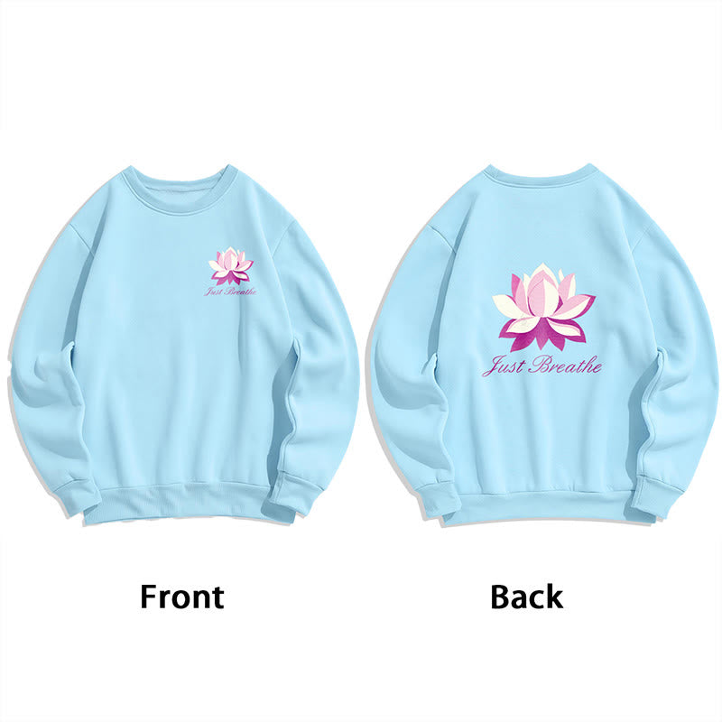 Sweat-shirt en polyester doublé polaire Buddha Stones Lotus Just Breathe
