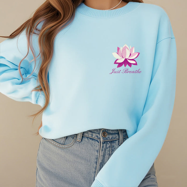 Sweat-shirt en polyester doublé polaire Buddha Stones Lotus Just Breathe