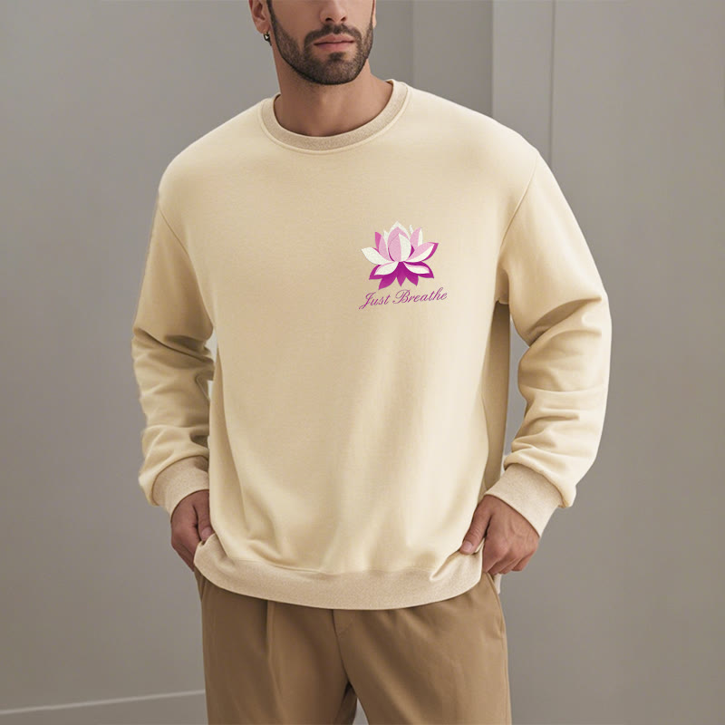 Sweat-shirt en polyester doublé polaire Buddha Stones Lotus Just Breathe