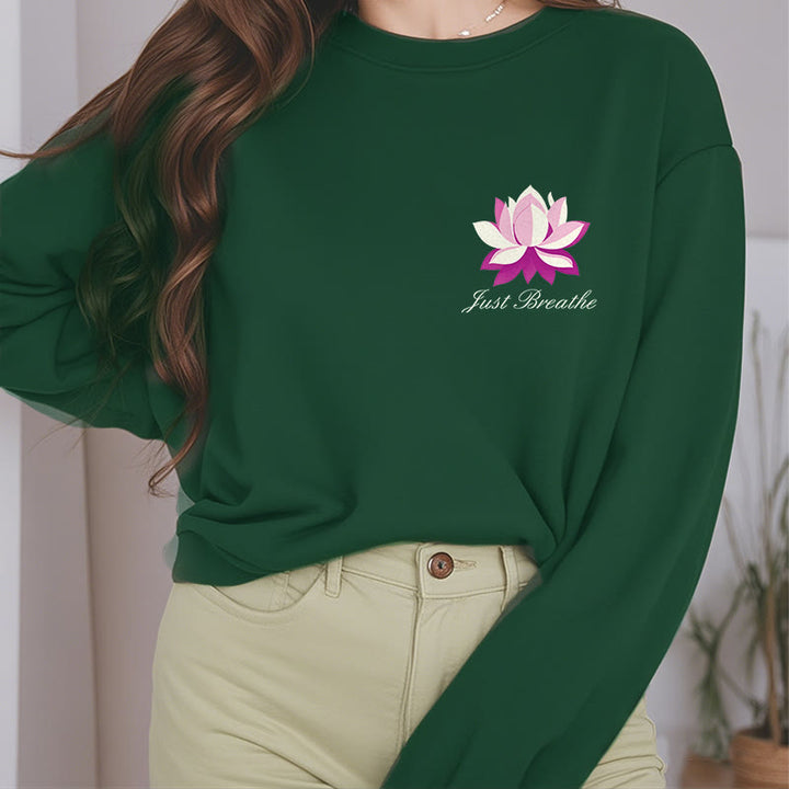 Sweat-shirt en polyester doublé polaire Buddha Stones Lotus Just Breathe
