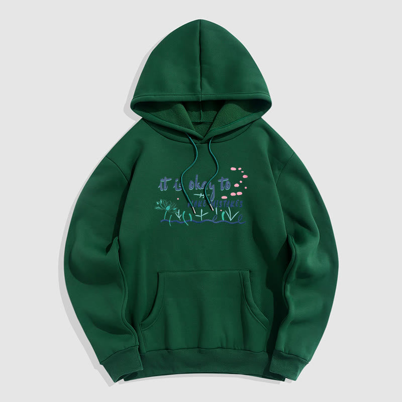 Sweat à capuche en polyester doublé polaire Buddha Stones It Is Okay To Make Mistakes