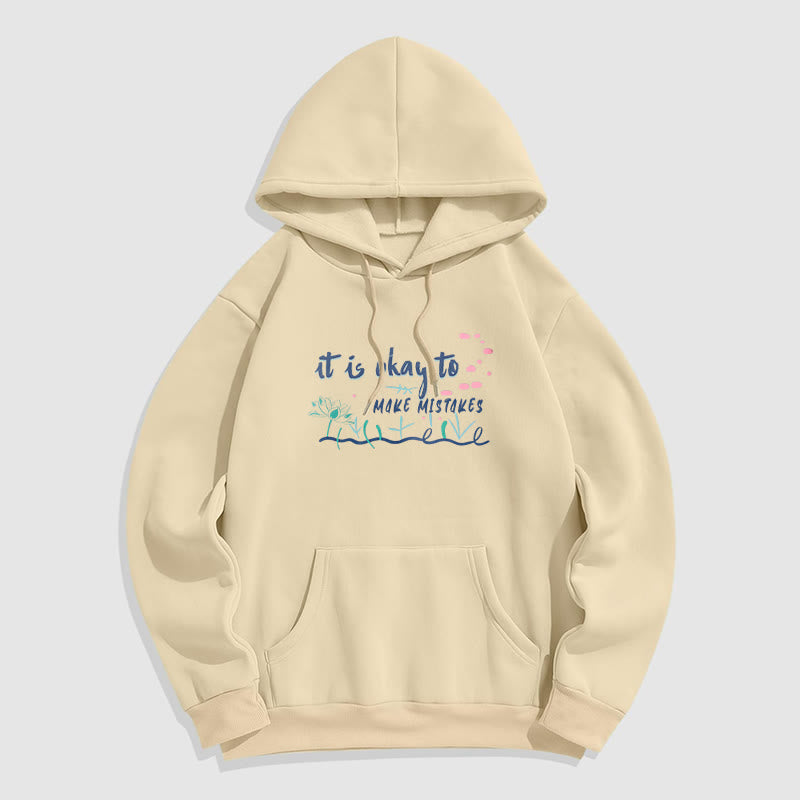 Sweat à capuche en polyester doublé polaire Buddha Stones It Is Okay To Make Mistakes