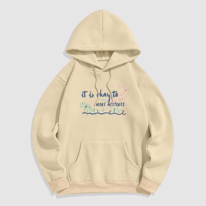 Sweat à capuche en polyester doublé polaire Buddha Stones It Is Okay To Make Mistakes