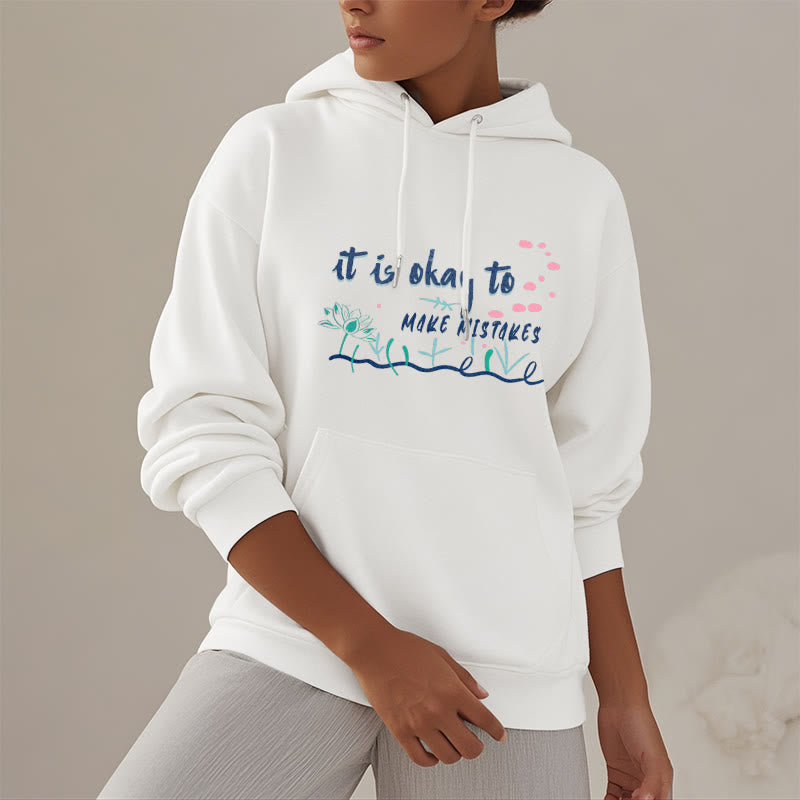 Sweat à capuche en polyester doublé polaire Buddha Stones It Is Okay To Make Mistakes