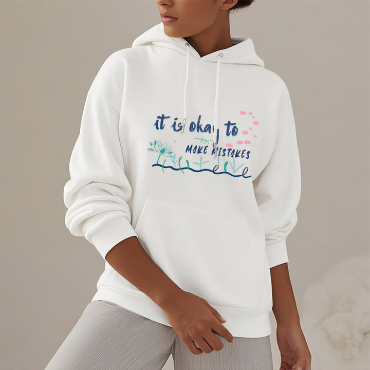 Sweat à capuche en polyester doublé polaire Buddha Stones It Is Okay To Make Mistakes