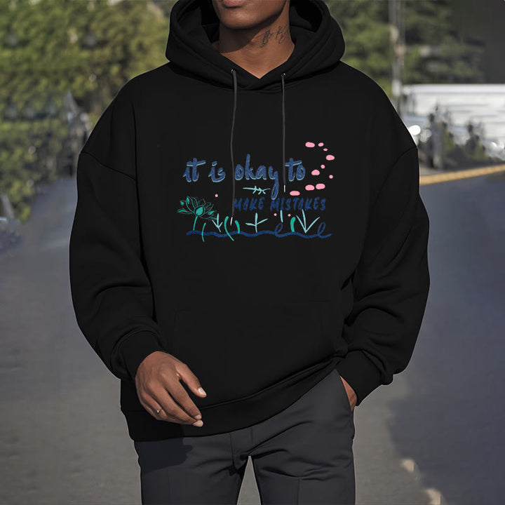 Sweat à capuche en polyester doublé polaire Buddha Stones It Is Okay To Make Mistakes