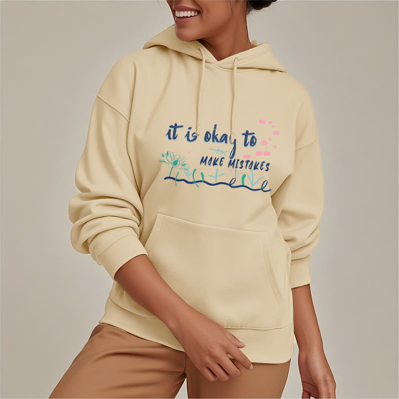 Sweat à capuche en polyester doublé polaire Buddha Stones It Is Okay To Make Mistakes