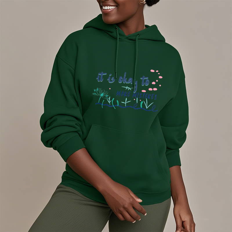 Sweat à capuche en polyester doublé polaire Buddha Stones It Is Okay To Make Mistakes