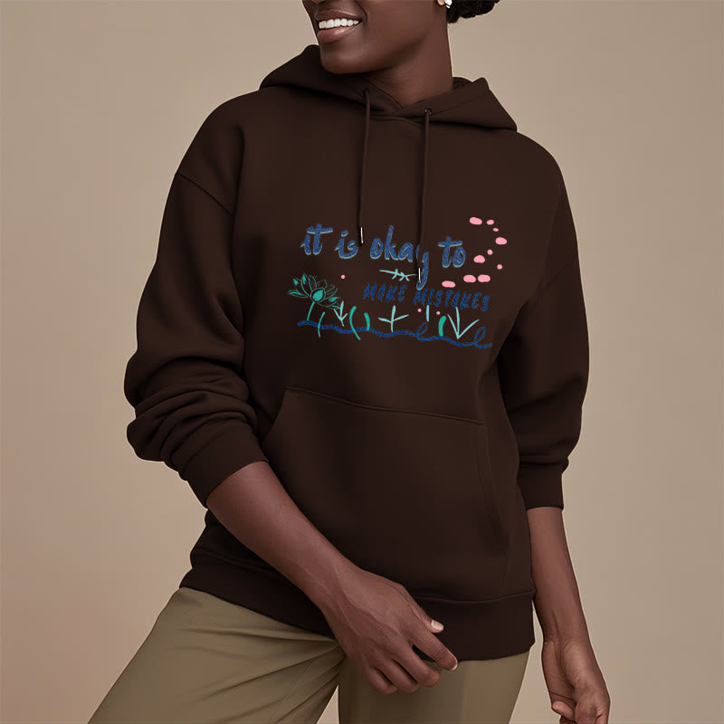 Sweat à capuche en polyester doublé polaire Buddha Stones It Is Okay To Make Mistakes