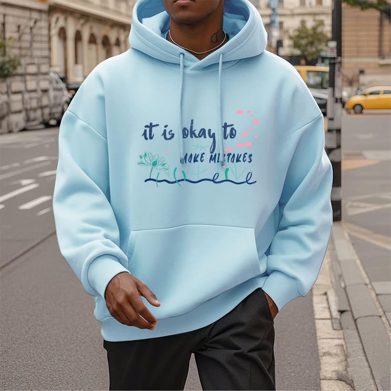 Sweat à capuche en polyester doublé polaire Buddha Stones It Is Okay To Make Mistakes