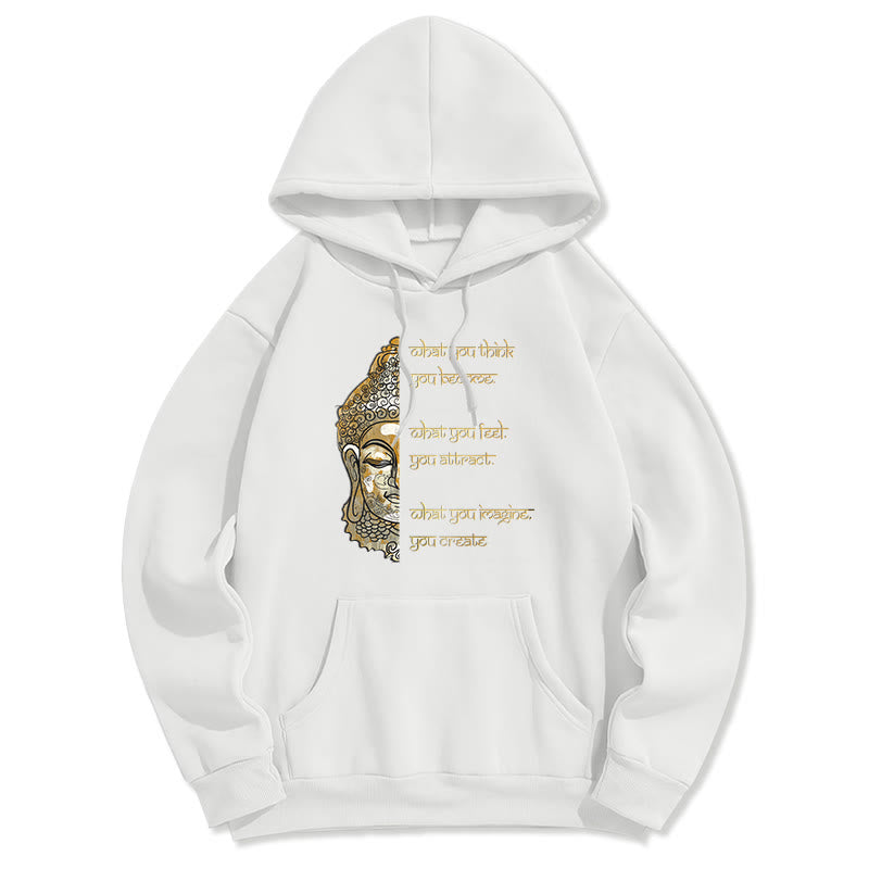 Sweat à capuche doublé en polaire polyester Buddha Stones What You Think