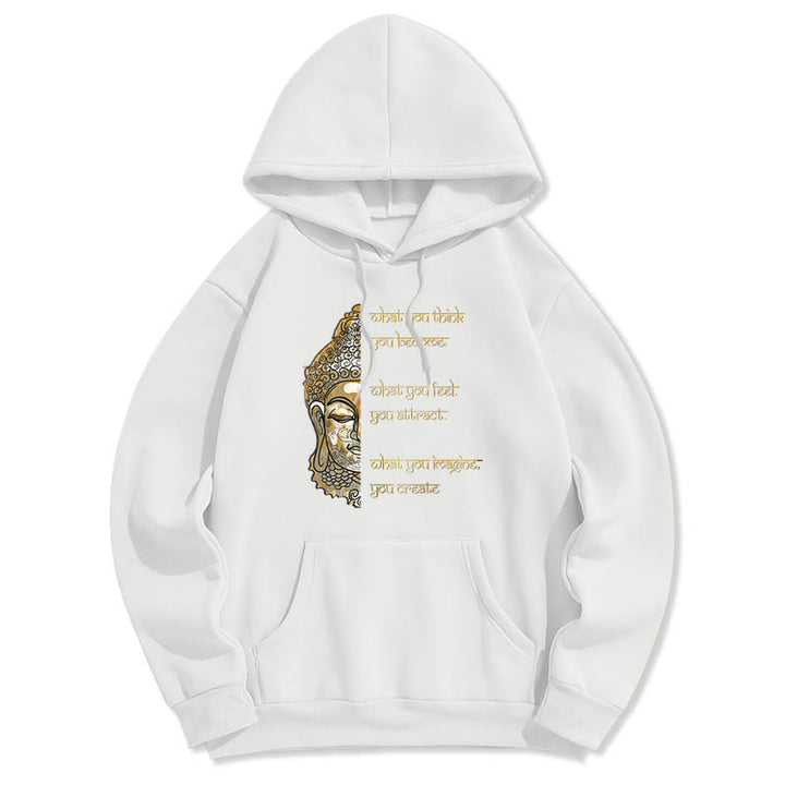 Sweat à capuche doublé en polaire polyester Buddha Stones What You Think