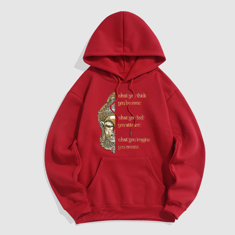 Sweat à capuche doublé en polaire polyester Buddha Stones What You Think