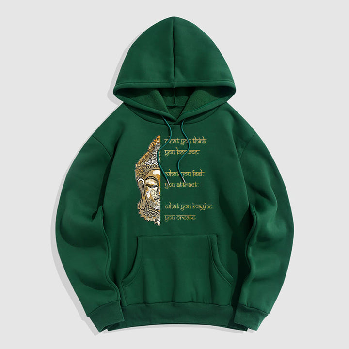 Sweat à capuche doublé en polaire polyester Buddha Stones What You Think