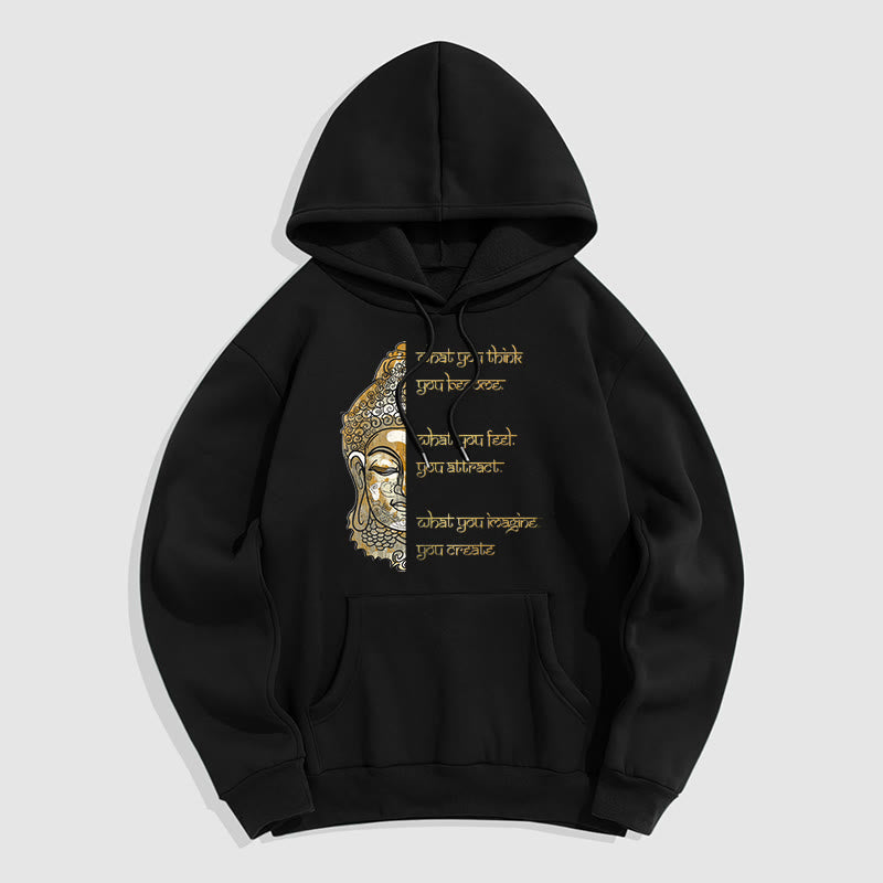 Sweat à capuche doublé en polaire polyester Buddha Stones What You Think