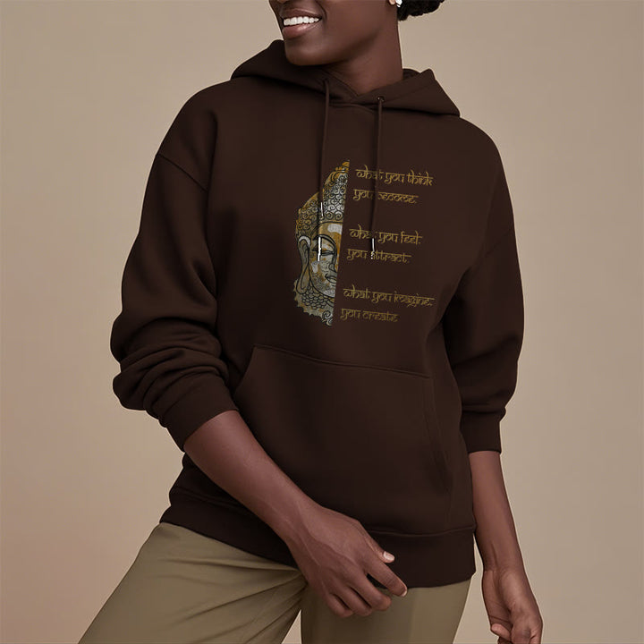 Sweat à capuche doublé en polaire polyester Buddha Stones What You Think