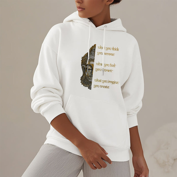 Sweat à capuche doublé en polaire polyester Buddha Stones What You Think