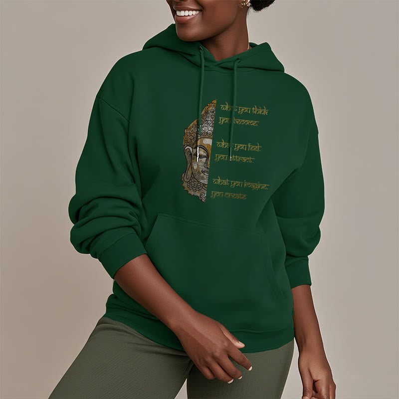 Sweat à capuche doublé en polaire polyester Buddha Stones What You Think