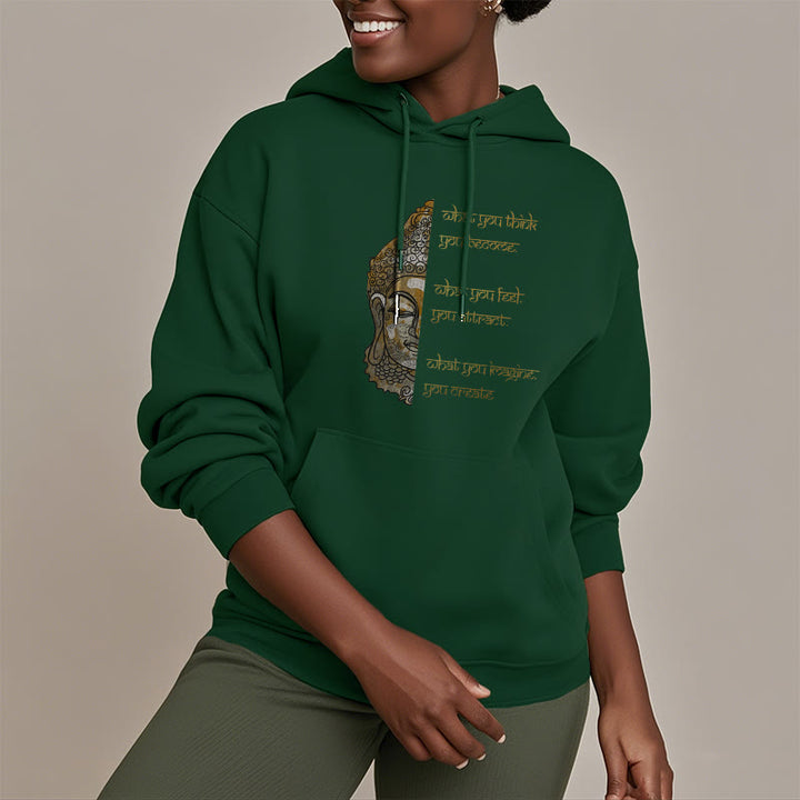 Sweat à capuche doublé en polaire polyester Buddha Stones What You Think