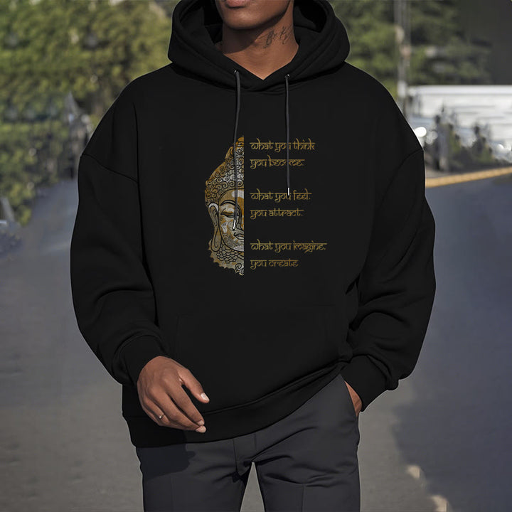 Sweat à capuche doublé en polaire polyester Buddha Stones What You Think