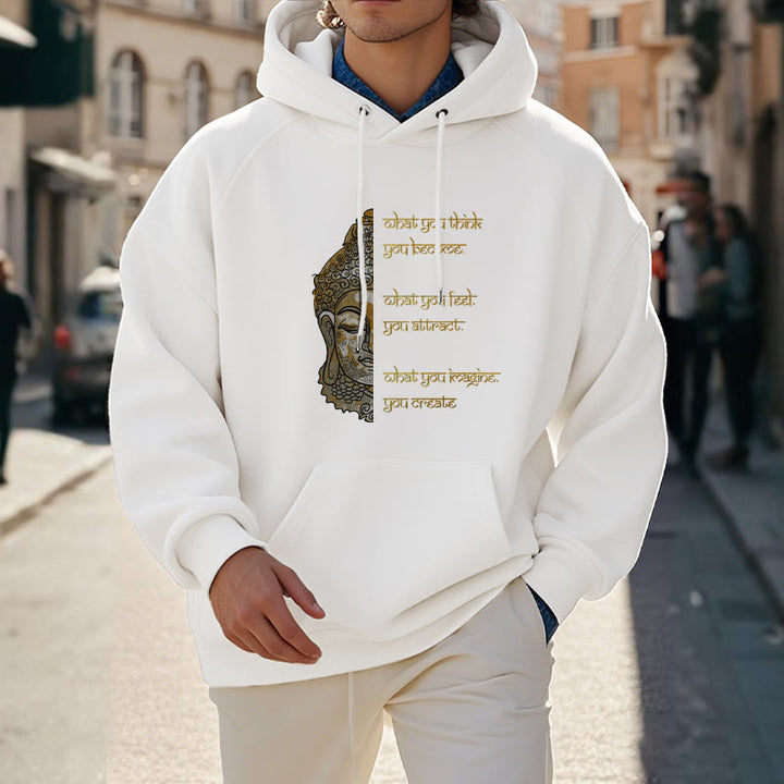 Sweat à capuche doublé en polaire polyester Buddha Stones What You Think